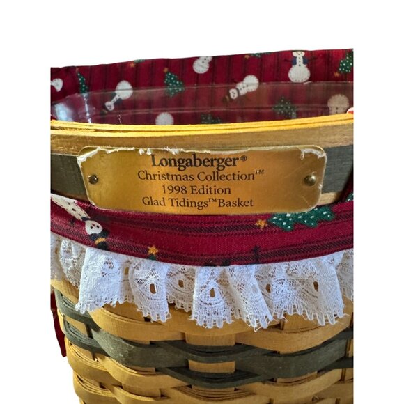 Longaberger Christmas Collection 1998 Edition Glad Tidings Basket With Handle - Picture 2 of 9